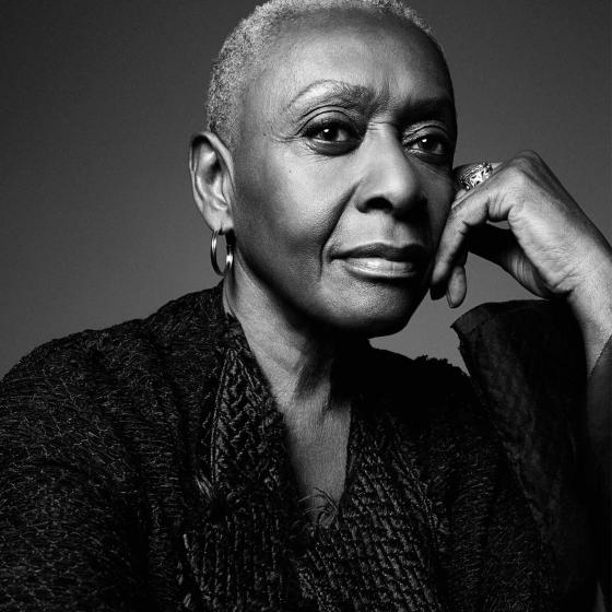 Black-and-white headshot of model, actress, and activist Bethann Hardison.